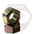 1"-14 Hex Nuts, Zinc-Yellow Cr+6, Fine (UNF), Low Carbon Steel, Qty 190