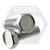 #10-24 x 2" Machine Screw Indented Hex Head Unslotted, Zinc Cr+3, Full Thread, Coarse (UNC), Qty 2500