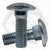 M8-1.25 x 60 mm Carriage Bolts, Metric Class 4.6, Zinc Cr+3, Full Thread, Coarse (UNC), DIN 603, Qty 300