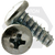 #8-18 x 1" Thread-Cutting Screws, Slotted Indent Hex Washer Head HWH, Type 25 (BT), Zinc Cr+3, Full Thread, Qty 4700