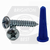 #10-12 Pan Hd Slot, Blue ( 100 Pcs ) Conical Plastic Anchor Kit, Qty 1