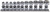 Ko-ken RS2441M/11 1/4 Sq. Dr. Universal NUT GRIP® Socket Set,  5mm-15mm - 11 pieces