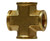 Midland Metal 28050 Pipe Cross, 1/4 in FNPTF x 1/4 in FNPTF x 1/4 in FNPTF x 1/4 in FNPTF, Brass