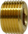 Midland Metal 28097 Countersunk Hex Plug, 3/4 in FNPT, 0.62 in, Brass