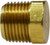 Midland Metal 28201 Heavy Duty Cored Hex Plug, 1/8 in MNPT, 0.55 in, Brass