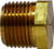 Midland Metal 28206S Solid Hex Head Plug, 1 in MNPTF, Brass
