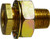 Midland Metal 28346 Bulkhead Connector, 3/8 in FNPTF x 1/2 in MNPTF, Brass