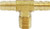 Midland Metal 32128 Branch Tee, 3/8 in Hose Barbed x 3/8 in Hose Barbed x 1/4 in MIP, Brass