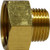 Midland Metal 30094 Straight Rigid Adapter, 3/4 in FGH x 3/4 in MNPTF, Brass