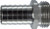 Midland Metal 30041SS Garden Hose Swivel Adapter, 5/8 in Hose Barbed x 3/4 in MGH, Stainless Steel