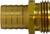 Midland Metal 30473 Short Shank Male End Hex Adapter, 3/4 in Garden Hose Barbed x 3/4 in MGH, Brass