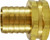 Midland Metal 30547 Short Shank Hex Adapter, 3/4 in Garden Hose Barbed x 3/4 in FNPSM, Brass