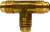 Midland Metal 10160 Union Tee, 5/16 in Male Flare x 5/16 in Male Flare x 5/16 in Male Flare, Brass