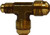 Midland Metal 10174 Reducing Tee, 3/8 in SAE 45 deg Male Flared x 3/8 in SAE 45 deg Male Flared x 1/4 in, Brass