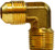 Midland Metal 10286 90 deg Elbow, 1/4 in Male Flared x 1/8 in Male NPTF, Brass