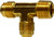 Midland Metal 10350 Run Tee, 3/8 in SAE 45 deg Male Flared x 1/4 in Male NPTF x 3/8 in SAE 45 deg Male Flared