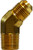Midland Metal 10453 45 deg Elbow, 3/8 in Male Flared x 3/8 in Male NPTF, Brass