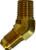 Midland Metal 28731F 45 deg Elbow, 9/16 in Male JIC x 1/4 in MIP, Brass