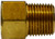 Midland Metal 12044 Adapter, 1/4 in Female Inverted Flared x 1/4 in Male NPTF, Brass