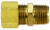 Midland Metal 18209 Drilled Through Tank Adapter, 1/4 in Tube OD x 1/4 in Male NPTF, Brass