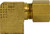 Midland Metal 18253B 90 deg Barstock Elbow, 1/4 in Compression x 1/8 in FNPTF, Brass