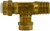 Midland Metal Poly-Flo 20310 Run Tee, 1/4 in Tube OD x 1/4 in Tube OD x 1/8 in MNPTF, Brass