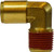 Midland Metal 20070 90 deg Fixed Elbow, 1/4 in Tube OD x 3/8 in Male NPTF, Brass