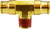 Midland Metal 20115 Fixed Branch Tee, 1/4 in Tube OD x 1/8 in Male NPTF x 1/4 in Tube OD, Brass