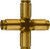Midland Metal 20142 Cross, 1/4 in Push-In Tube x 1/4 in Push-In Tube x 1/4 in Push-In Tube x 1/4 in Push-In Tube