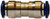 Midland Metal 20019N Union Connector, 1/4 in Push-In x 1/4 in Push-In, Brass, Nickel-Plated