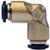 Midland Metal 20153N 90 deg Union Elbow, 3/8 in Push-In x 3/8 in Push-In, Brass, Nickel-Plated