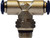 Midland Metal 20105N Swivel Branch Tee, 1/4 in Tube OD x 1/8 in MIP x 1/4 in Tube OD, Brass, Nickel-Plated