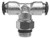 Midland Metal 20109N Swivel Branch Tee, 5/32 in Tube OD x 1/8 in MIP x 5/32 in Tube OD, Brass, Nickel-Plated