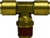 Midland Metal 720602S Swivel Branch Tee, 3/8 in Push-In x 3/8 in Push-In x 1/8 in MNPTF, Brass