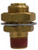 Midland Metal 830808 Gladhand Bulkhead Connector, 1/2 in Push-In x 1/2 in MIP, Brass