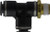 Midland Metal 710604SC Fixed Run Tee, 3/8 in Push-In x 1/4 in Push-In x 3/8 in MIP, Composite