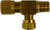Midland Metal 38124 Run Tee, 3/8 in Tube OD x 1/4 in Male NPTF x 1/4 in Tube OD, Brass