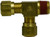 Midland Metal 38126 Run Tee, 1/4 in Tube OD x 1/4 in Male NPTF x 1/4 in Tube OD, Brass