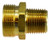 Midland Metal 38370 Adapter, 1/2 in Male ABS x 3/8 in Male Pipe, Brass
