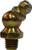 Midland Metal 36146 45 deg Short Ball Check, 45 deg, 1/4-28 Thread, NPTF Tapered Thread, 3/8 in Hex, Steel