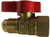 Midland Metal 943331 Gas Ball Valve, 3/8 x 1/2 in Nominal, Flared x FIP, 125 psi Pressure, Brass Body