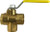 Midland Metal 940121 Bottom Outlet Ball Valve, 1/4 in Nominal, FPT, 3-Way -Port/Way, Forged Brass Body