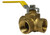 Midland Metal 940465 Side Outlet Ball Valve, 3/8 in Nominal, FPT, 3-Way -Port/Way, 600 psi WOG Pressure