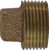 Midland Metal 44674 Solid Square Head Plug, 3/4 in MPT, Bronze