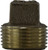 Midland Metal 44675LF Solid Square Head Plug, 1 in MPT, Bronze