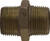 Midland Metal 44721 Hex Nipple, 1/4 in MPT x 1/4 in MPT, 1-1/4 in, Bronze