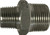 Midland Metal 62744 Reducing Hex Nipple, 1/2 in MPT x 1/4 in MPT, Stainless Steel