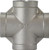 Midland Metal 63391 Cross, 1/4 in FPT x 1/4 in FPT x 1/4 in FPT x 1/4 in FPT, Stainless Steel