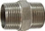 Midland Metal 63725 Hex Nipple, 1 in MPT x 1 in MPT, Stainless Steel