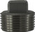 Midland Metal 62655 Cored Square Head Plug, 1 in MPT, Stainless Steel, 150 lb